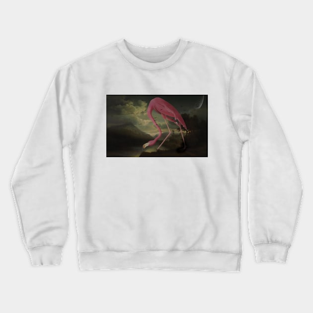 Majestic Flamingo Dreams - Surreal Oil Painting T-Shirt Crewneck Sweatshirt by thejamestaylor